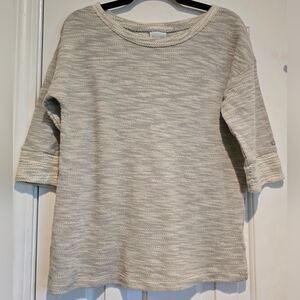 Women's Columbia 3/4 sleeve knit top oversized size small grey